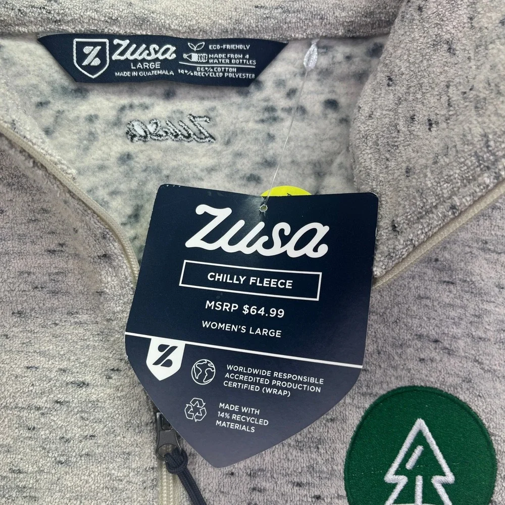 Net Zero Cloud Pullover Sweater 1/4 Zip Long Sleeve Athleisure Sz‎ L Sustainable